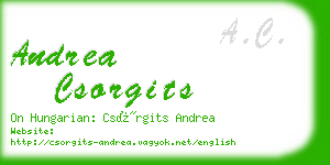 andrea csorgits business card